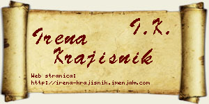 Irena Krajišnik vizit kartica